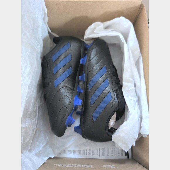Adidas Kids Goletto VIII Firm Ground Soccer Shoe Core Black/Royal Blue 9.5K - Picture 2 of 5